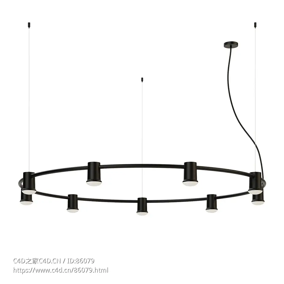 Zero构成系列圆形轨道吊灯3D模型素材下载Compose Rail Circle Pendant Light by Zero