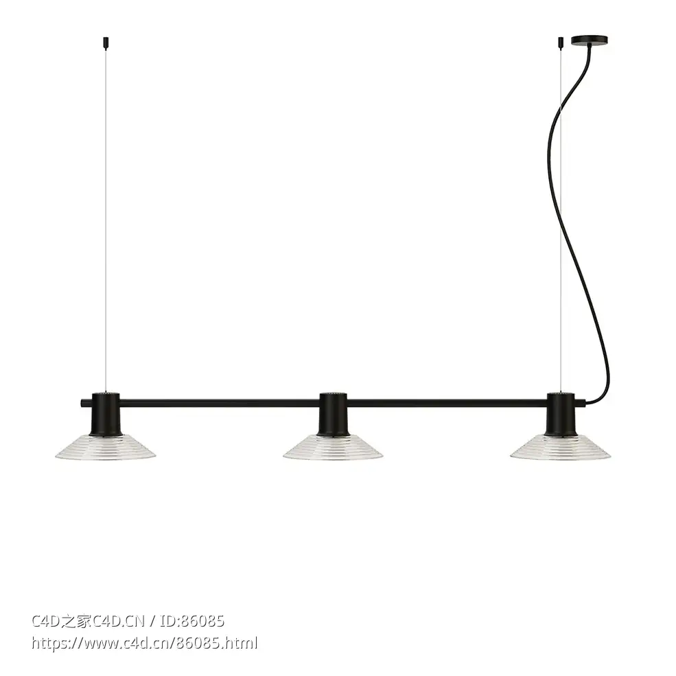 Zero构成系列大号玻璃罩轨道吊灯3D模型素材下载Compose Rail Pendant Light Large Gla