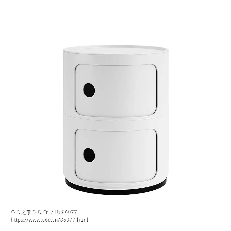 Kartell哑光双层收纳柜3D模型素材下载Componibili 2 Container Matt by Kartell