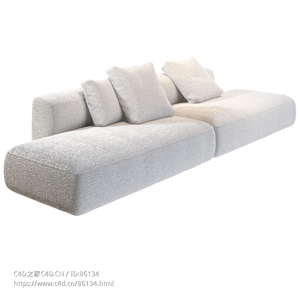 舒适模块沙发1号 (组合沙发)3D模型素材下载Cosy Modular Sofa 1 by MDF Italia - C4D之家 - 0816.jpg