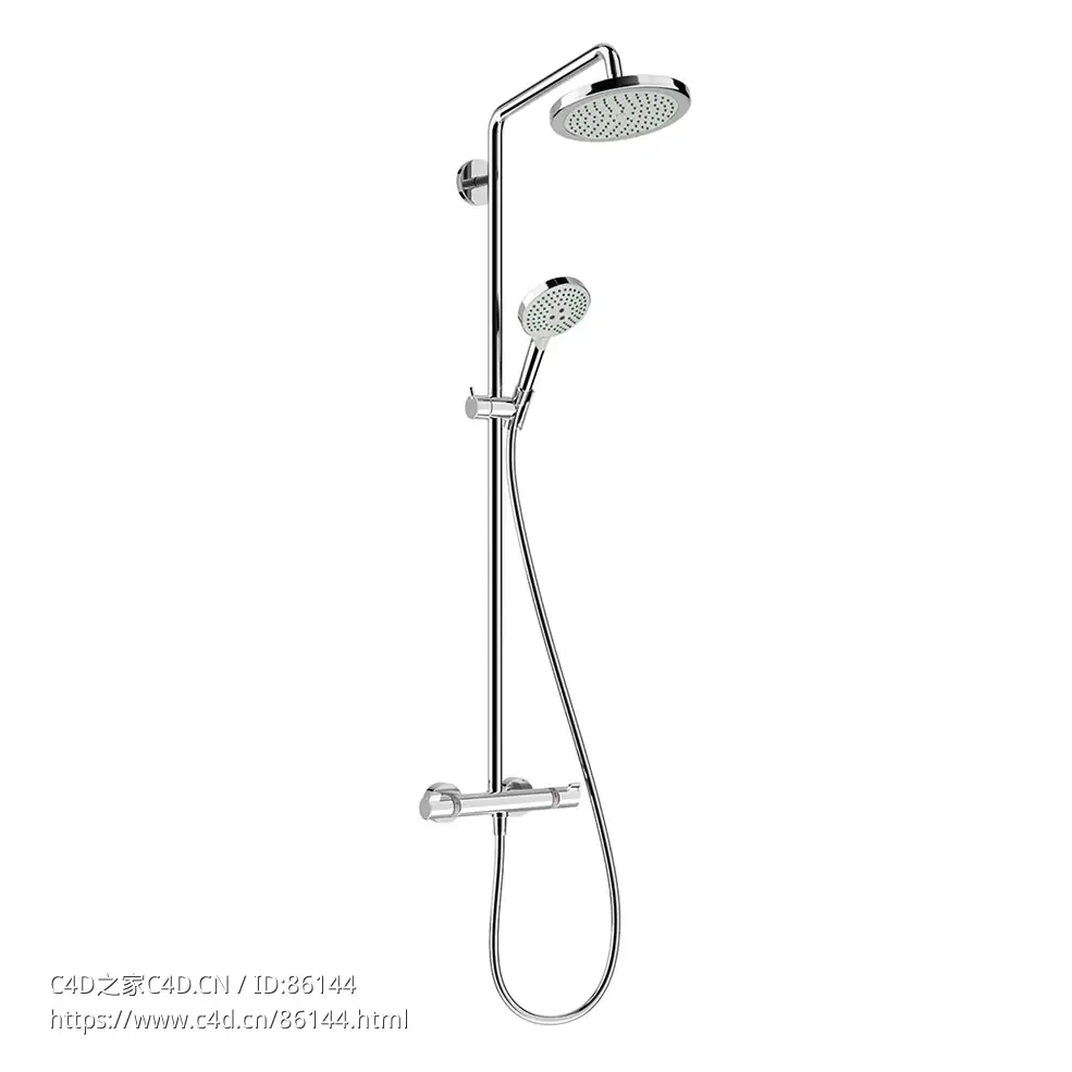克罗马220恒温淋浴系统 (淋浴设备)3D模型素材下载Croma Showerpipe 220 Thermostat by - C4D之家 - 0826.jpg