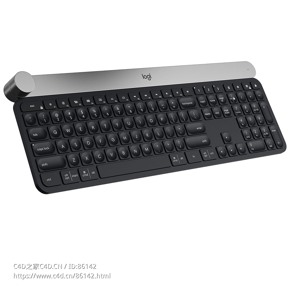 工艺无线键盘 (电脑配件)3D模型素材下载Craft Wireless Keyboard by Logitech - C4D之家 - 0824.jpg