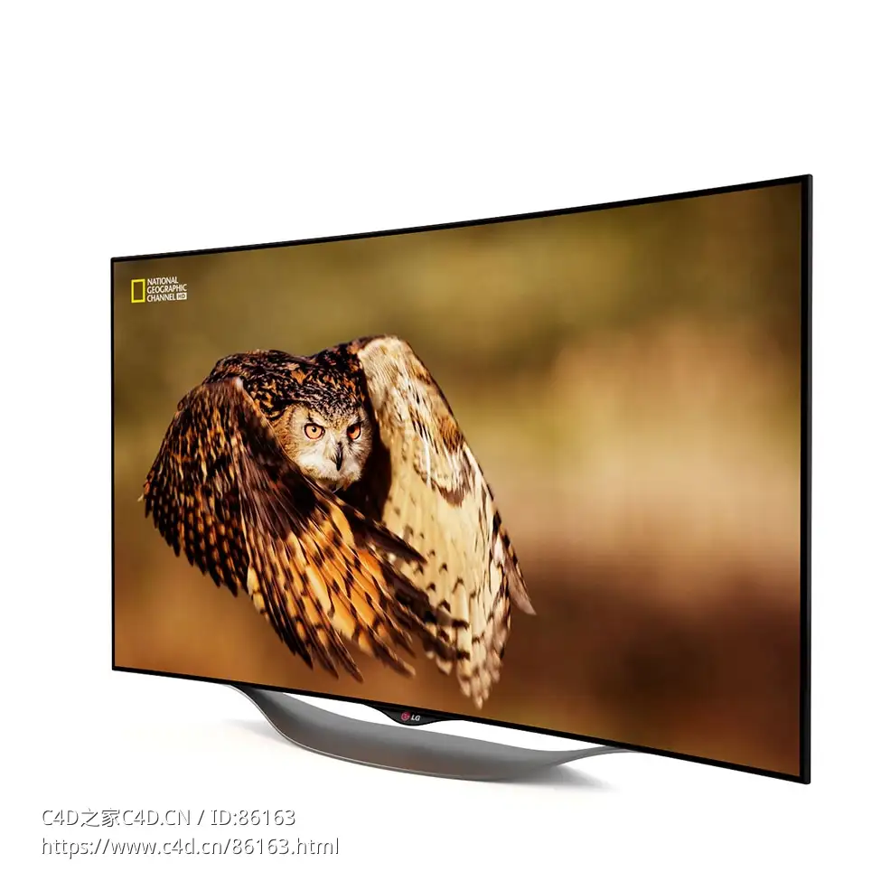 曲面有机发光电视55寸 (电子设备)3D模型素材下载Curved Oled Tv 55EC9300 by LG