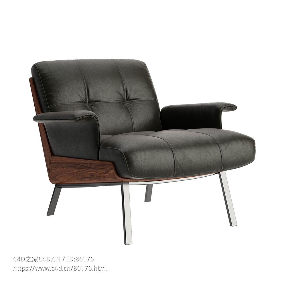 大木休闲扶手椅 (扶手椅)3D模型素材下载Daiki Lounge Armchair by Minotti - C4D之家 - 0858.jpg