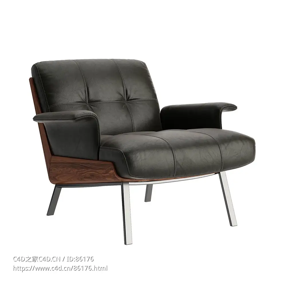 大木休闲扶手椅 (扶手椅)3D模型素材下载Daiki Lounge Armchair by Minotti - C4D之家 - 0858.jpg