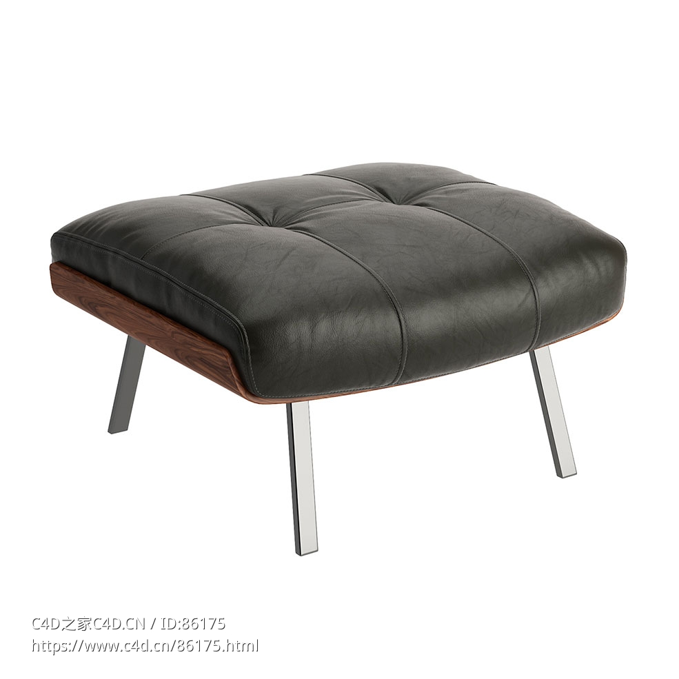 大木脚凳 (脚凳)3D模型素材下载Daiki Footstool by Minotti - C4D之家 - 0857.jpg