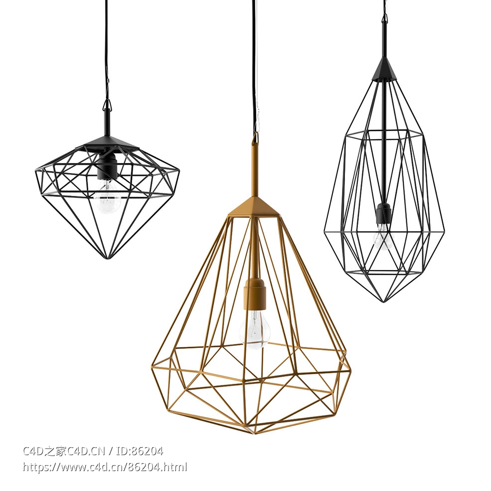 钻石灯 (装饰灯具)3D模型素材下载Diamonds Light by Jspr