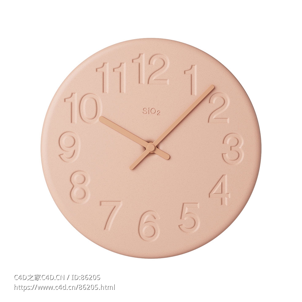 硅藻土时钟 (装饰时钟)3D模型素材下载Diatomaceous Earth Clock by Lemnos