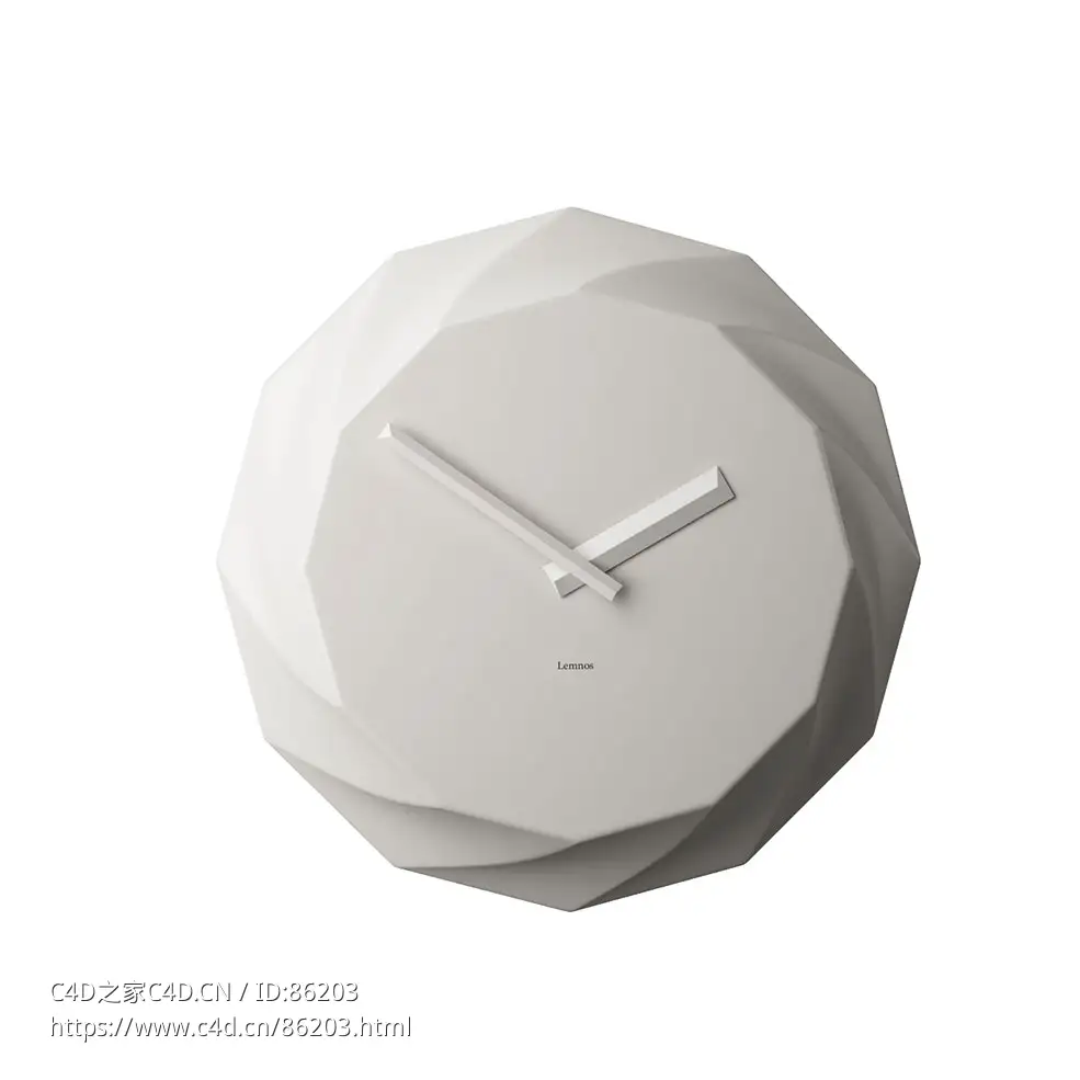 钻石玫瑰时钟 (装饰时钟)3D模型素材下载Diamond Rose Clock by Lemnos