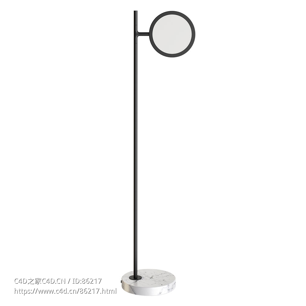 圆盘落地灯 (落地灯)3D模型素材下载Discus Floor Lamp by Matter Made