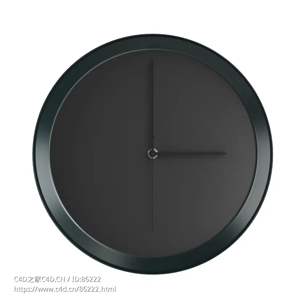盘形壁挂式陶瓷时钟墙面装饰时钟3D模型素材下载Dish Wall-mounted Ceramic Clock by A