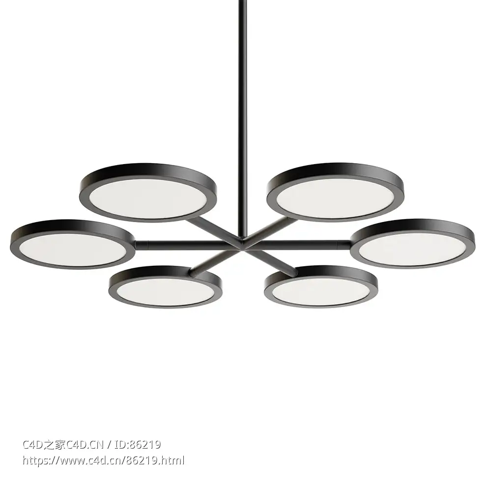Discus 吊灯六盏组合款照明吊灯3D模型素材下载Discus Pendant 6 Lamp by Matter Made