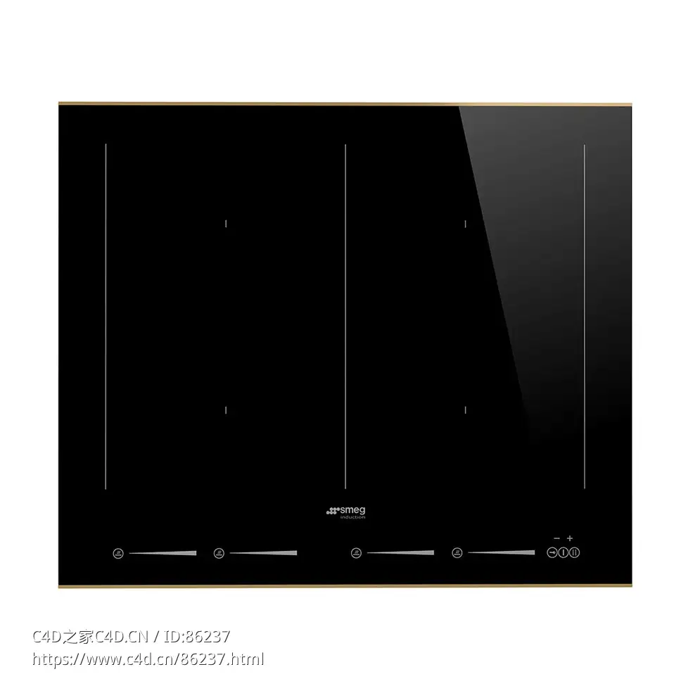 甜美新风格四头燃气灶厨房灶具3D模型素材下载Dolce Stil Novo Hob SIM662WLDR by Smeg - C4D之家 - 0919.jpg