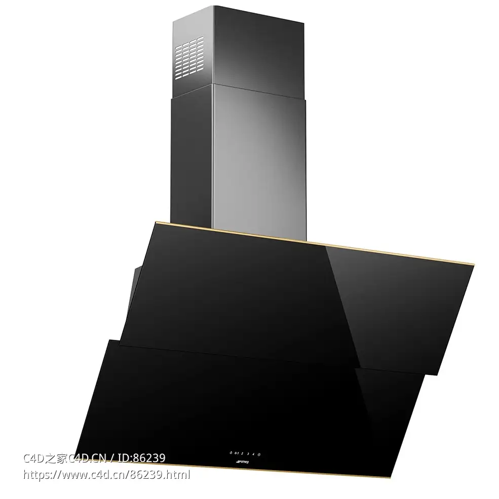 甜美新风格抽油烟机厨房电器3D模型素材下载Dolce Stil Novo Hood by Smeg