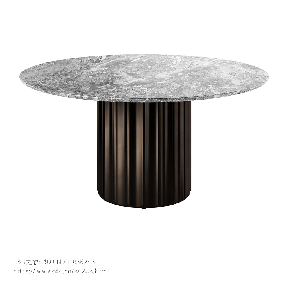 多利安圆形餐桌餐厅家具3D模型素材下载Dorian Round Table by Bonaldo - C4D之家 - 0930.jpg