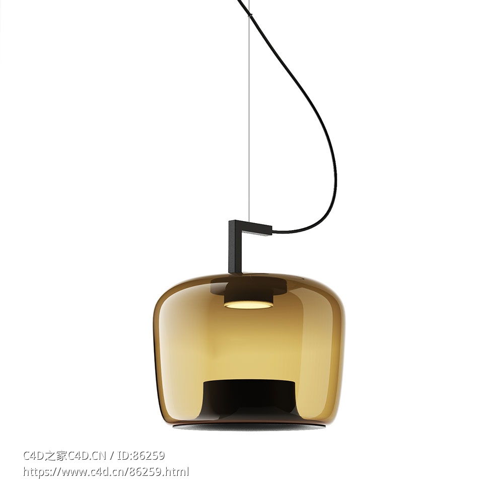 中双头吊灯照明灯具3D模型素材下载Double Pendant Lamp Medium by Brokis