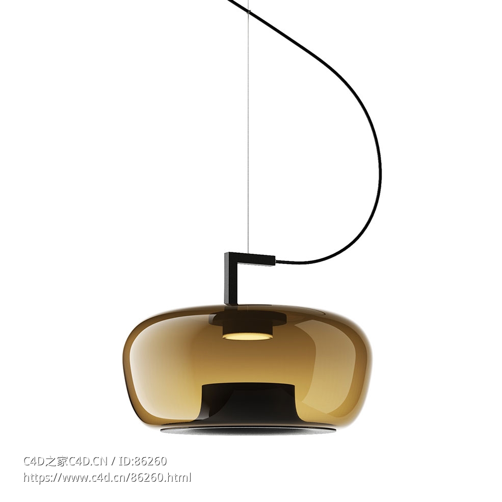 短双头吊灯照明灯具3D模型素材下载Double Pendant Lamp Short by Brokis