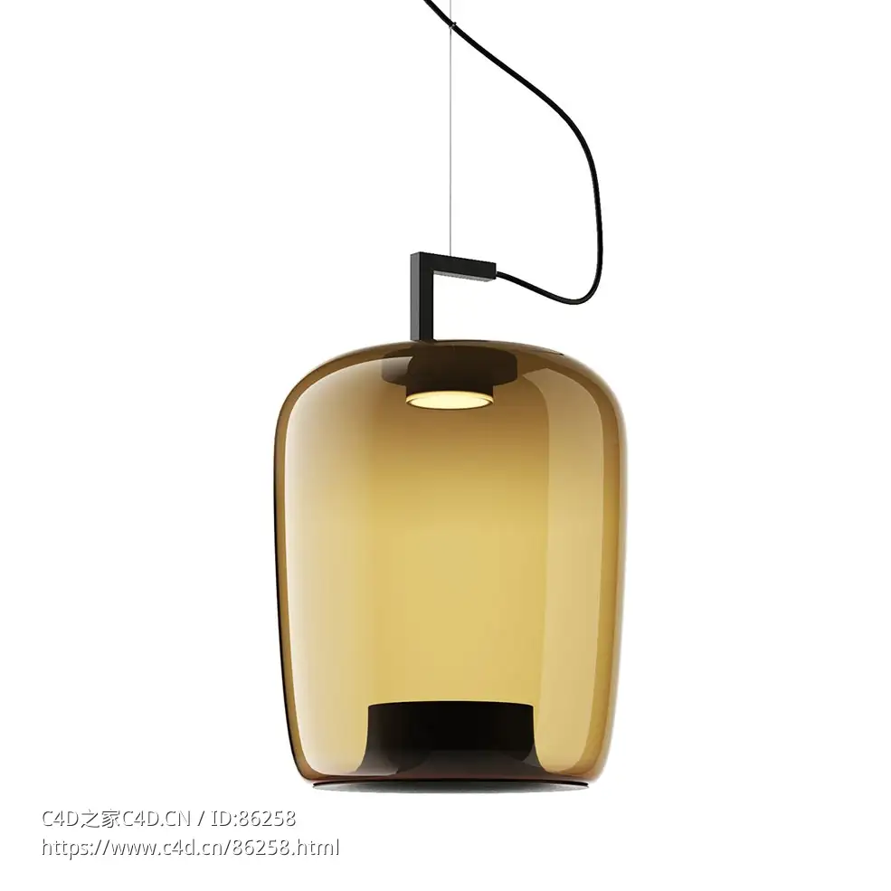 长双头吊灯照明灯具3D模型素材下载Double Pendant Lamp Long by Brokis