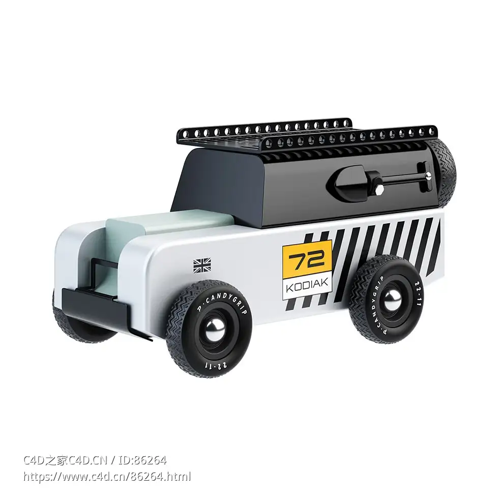 科迪亚克玩具车儿童玩具3D模型素材下载Drifter Kodiak Toy Car by Candylab Toys