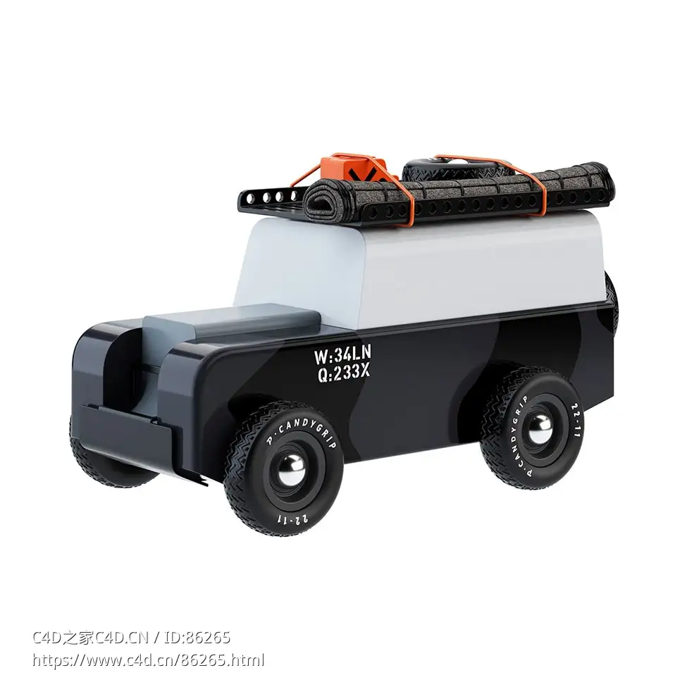 奶牛玩具车儿童玩具3D模型素材下载Drifter Moo Toy Car by Candylab Toys