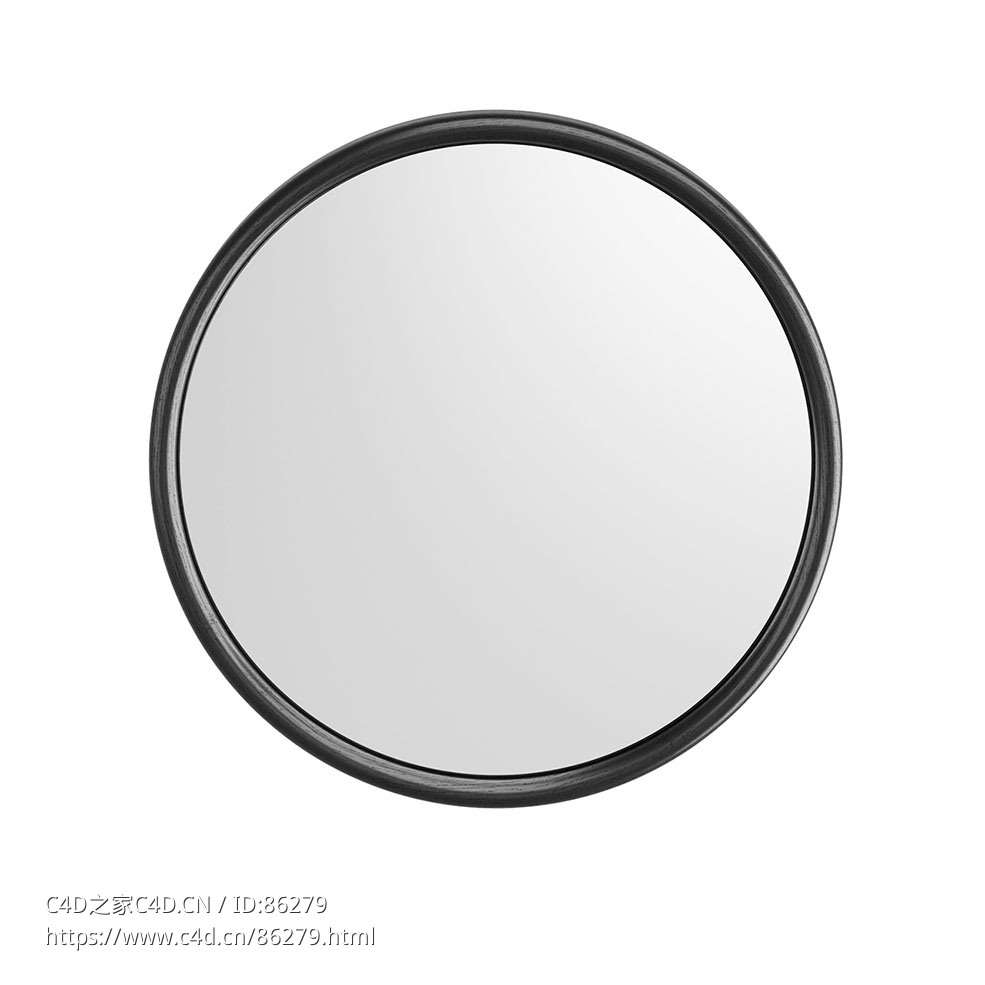 双子圆形镜框装饰镜3D模型素材下载Duo Round Framed Mirror by Poltrona Frau