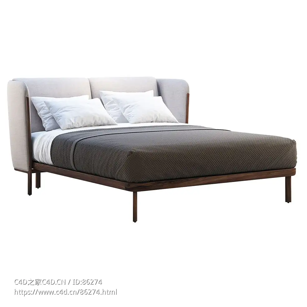杜布瓦床卧室家具3D模型素材下载Dubois Bed by De La Espada