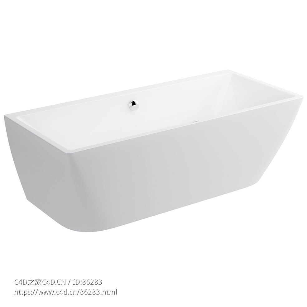 长方形浴缸卫浴设备3D模型素材下载DuraSquare Bathtub Rectangle by Duravit