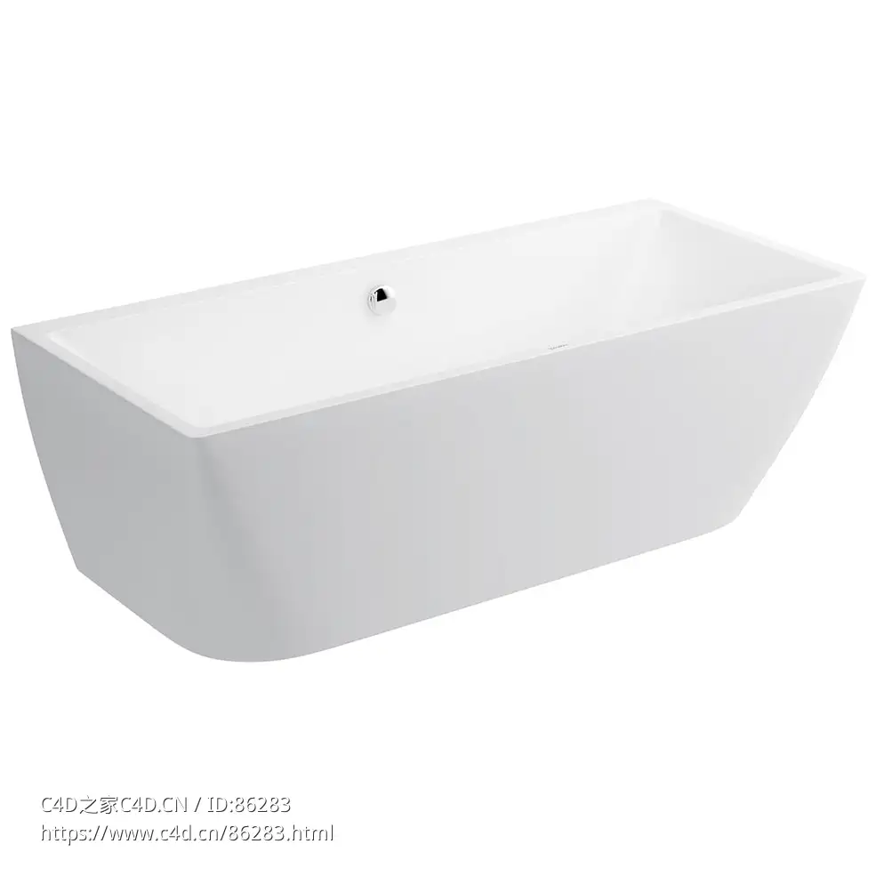 长方形浴缸卫浴设备3D模型素材下载DuraSquare Bathtub Rectangle by Duravit - C4D之家 - 0965.jpg