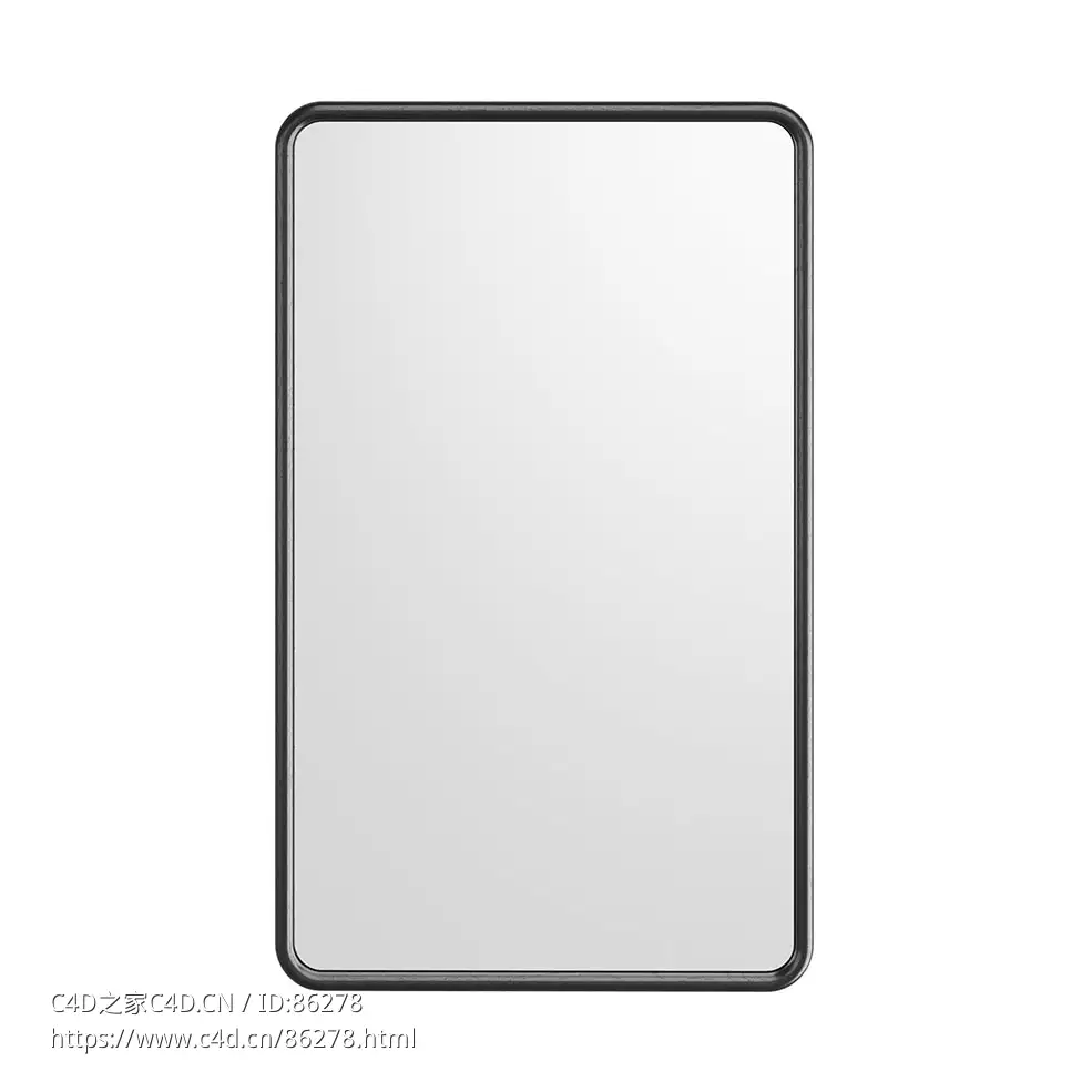 双子矩形镜框装饰镜3D模型素材下载Duo Rectangular Framed Mirror by Poltrona Frau