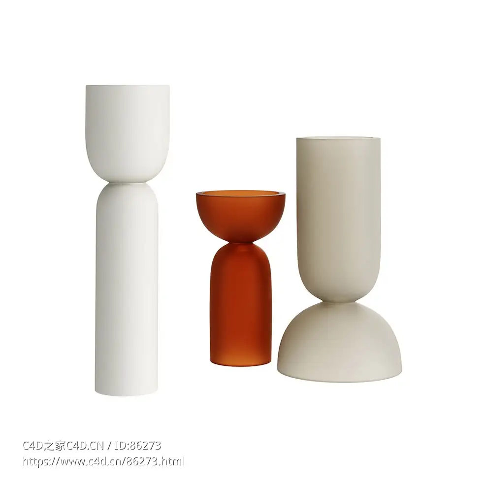 双层花瓶家居装饰3D模型素材下载Dual Vase by Kristina Dam Studio