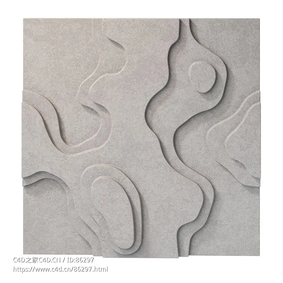 地球声学墙面装饰板墙面装饰3D模型素材下载Earth Acoustic Wall Panel Artwork by okk