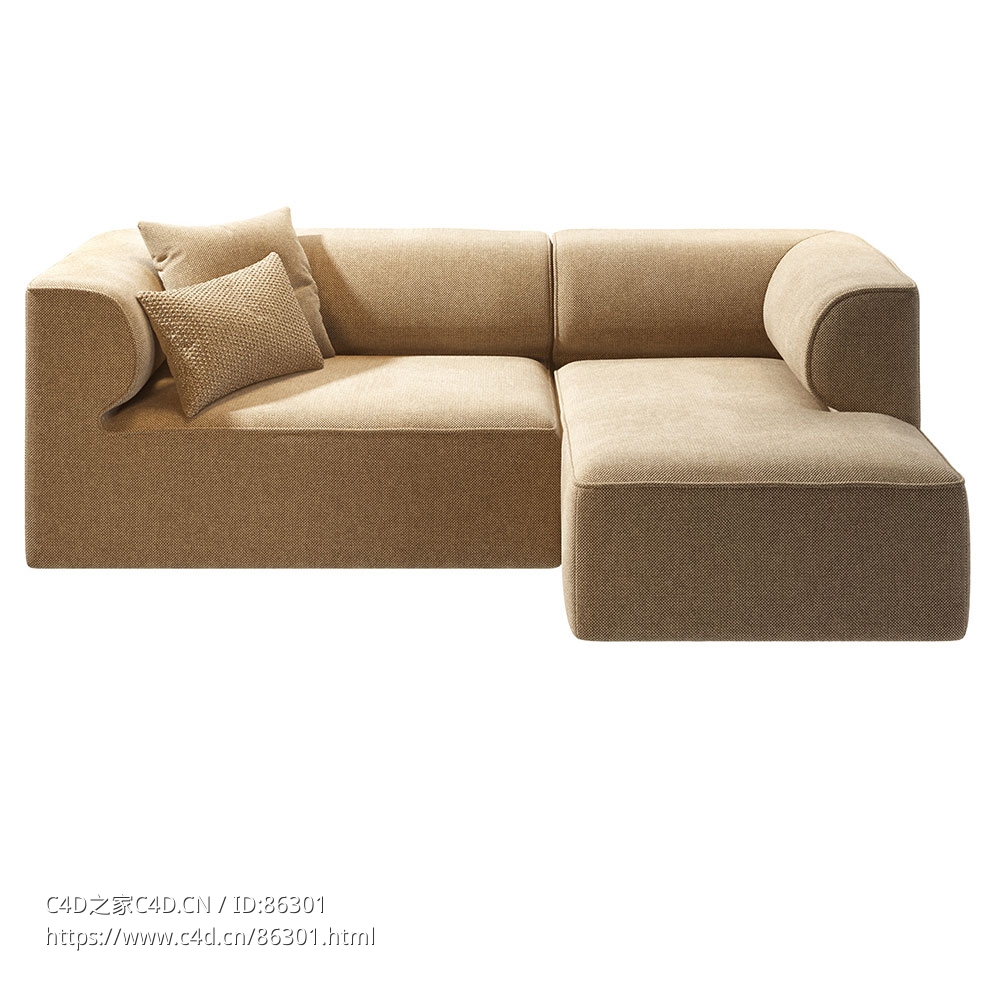 86厘米转角组合沙发215客厅家具3D模型素材下载Eave Modular Sofa 86 Corner 215 by Me