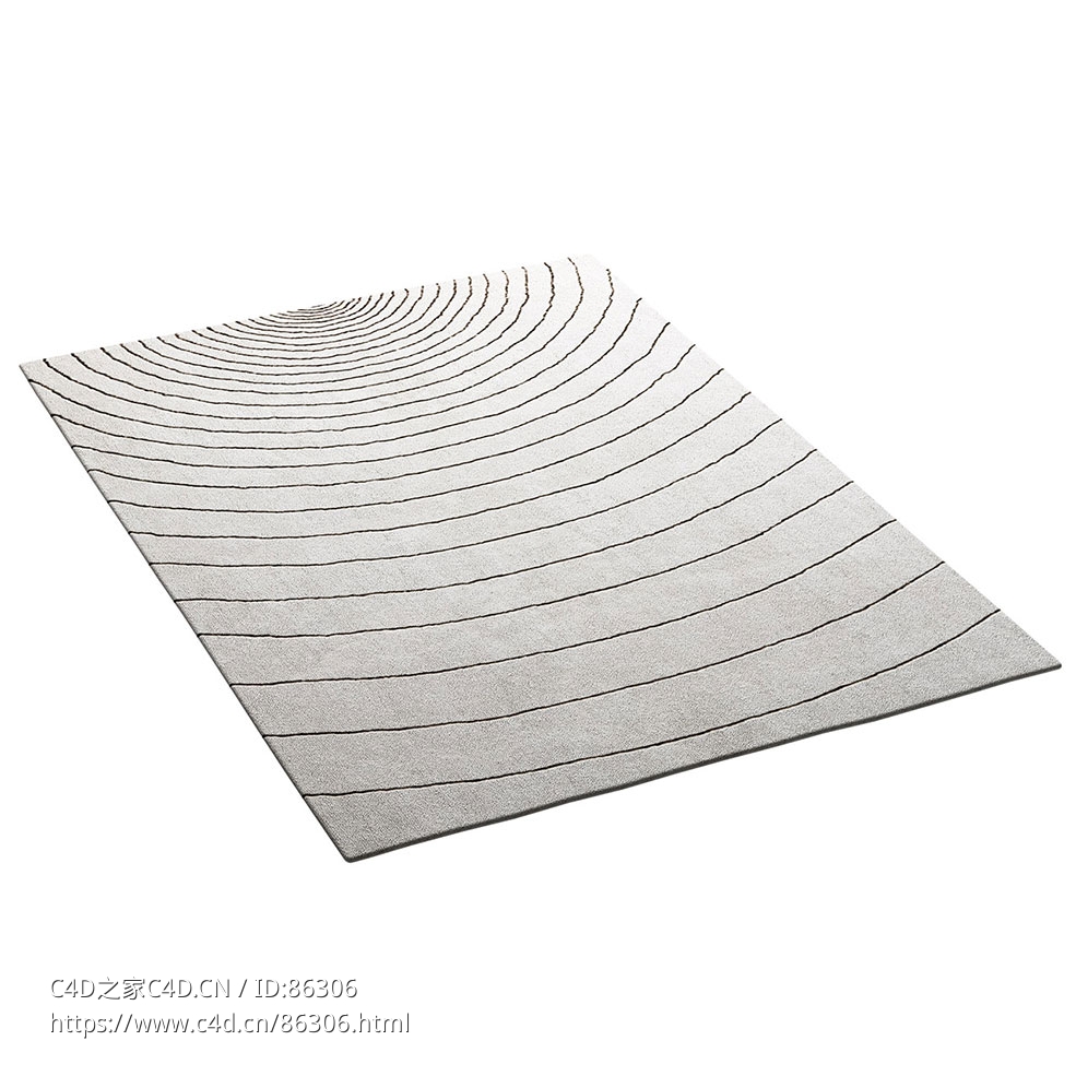 回声兔子地毯地面装饰3D模型素材下载Echo Bunny Rug Carpet by Asplund