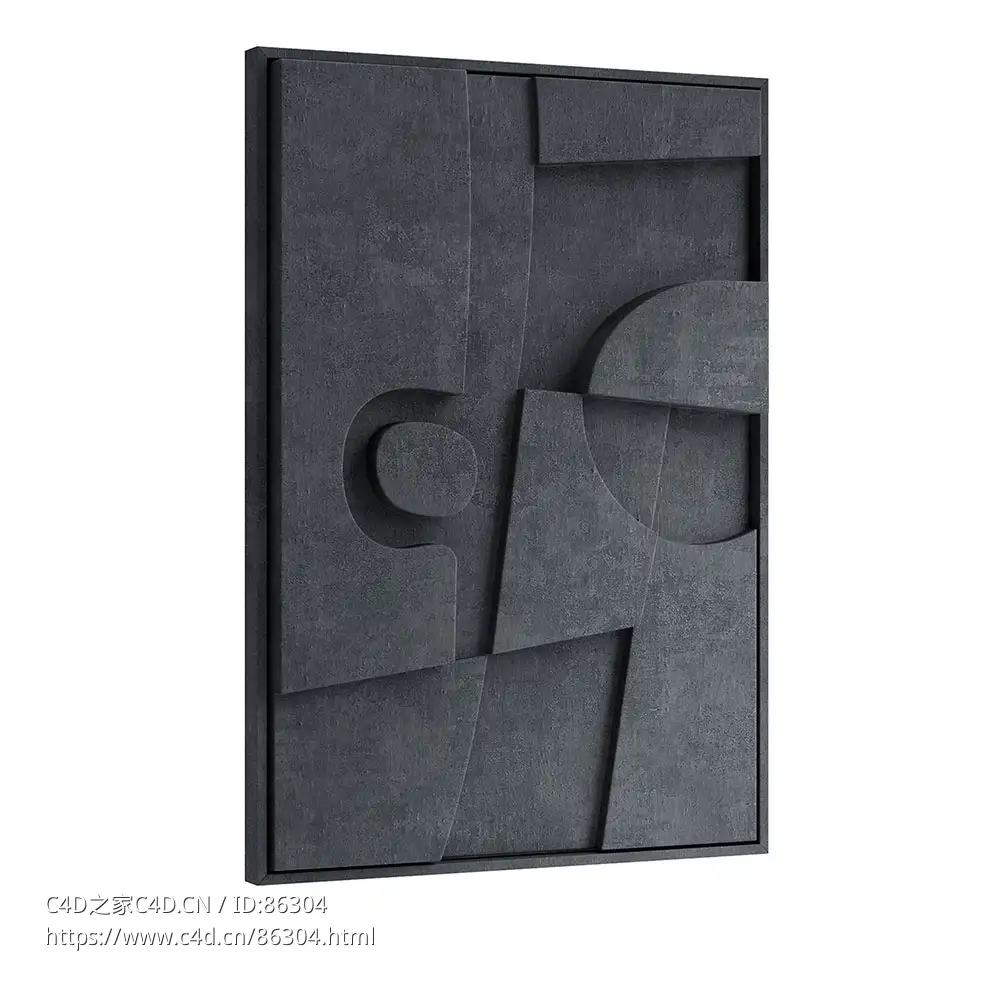 3D形状艺术画墙面装饰3D模型素材下载Ebe 3D Shapes Artwork by Edith Beurskens