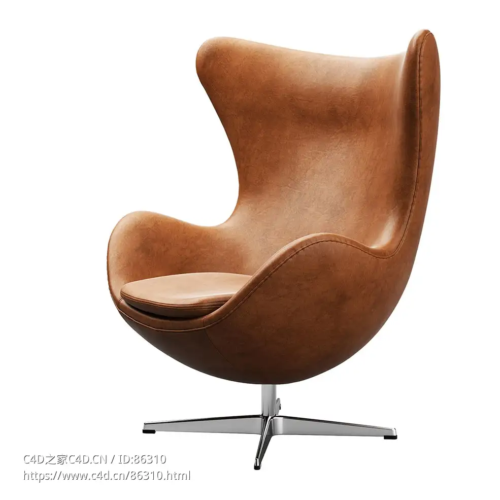 蛋椅休闲椅座椅家具3D模型素材下载Egg Chair Loungechair by Fritz Hansen
