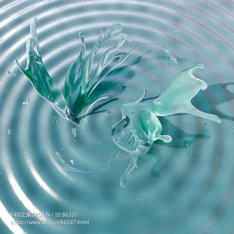 高精度写实水波纹水花C4D模型