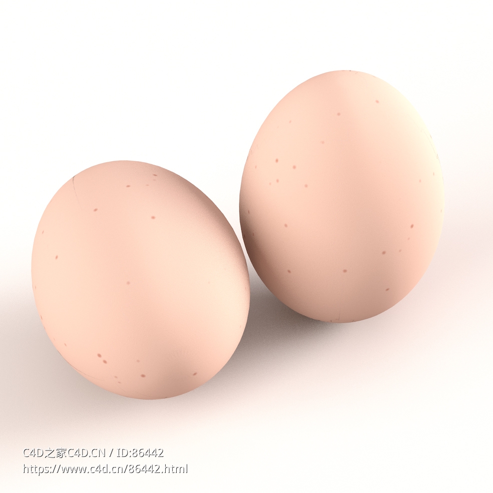高精度食品类鸡蛋写实模型含置换法线贴图PBR材质商业产品渲染C4D三维模型素材