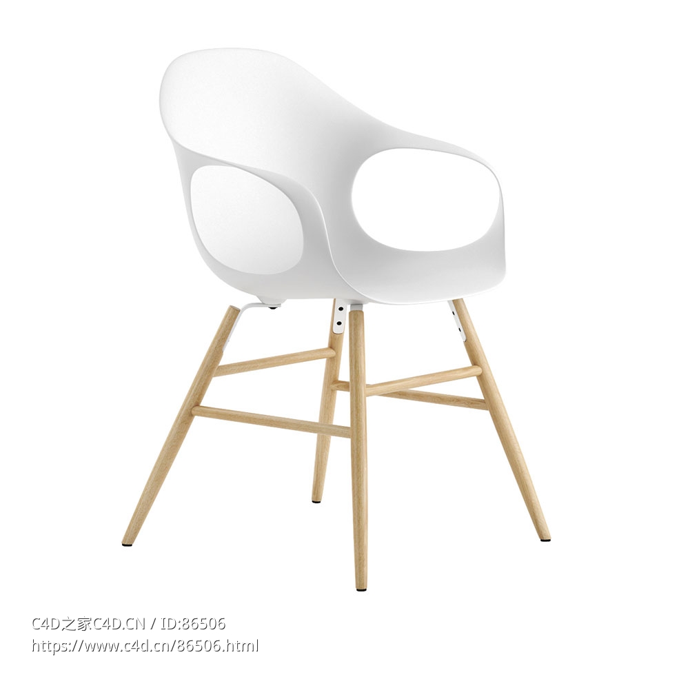 克里斯塔利亚品牌实木腿大象椅3D模型素材下载Elephant Chair With Wood Legs by Krist