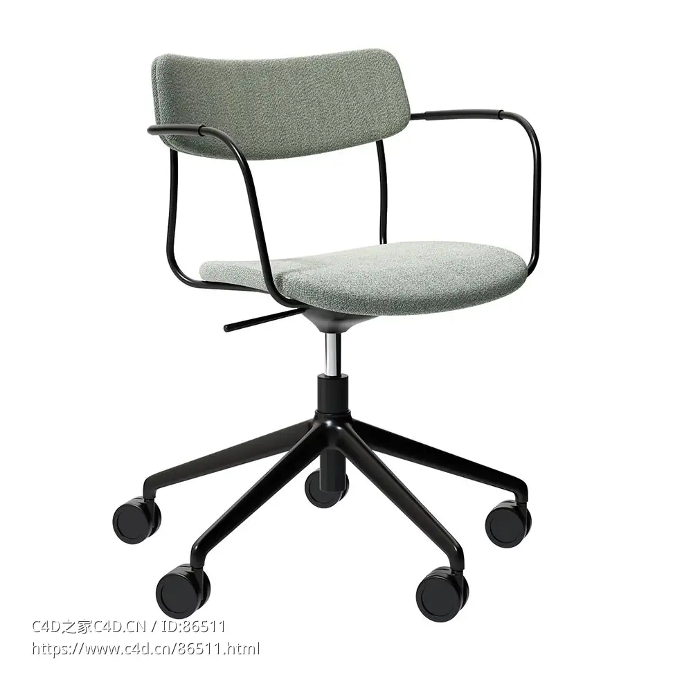 马特拉L型带轮办公椅3D模型素材下载Ella L Armchair with Castors by Martela