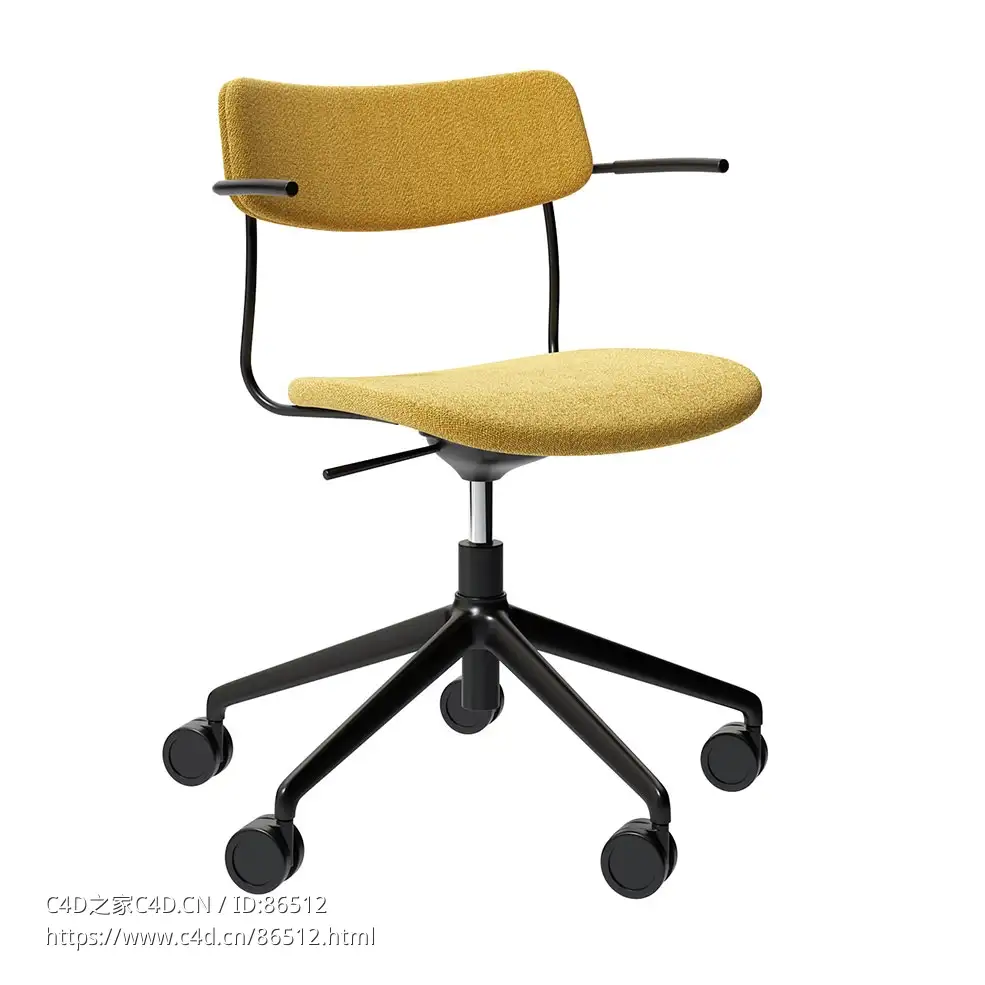 马特拉S型带轮办公椅3D模型素材下载Ella S Armchair with Castors by Martela