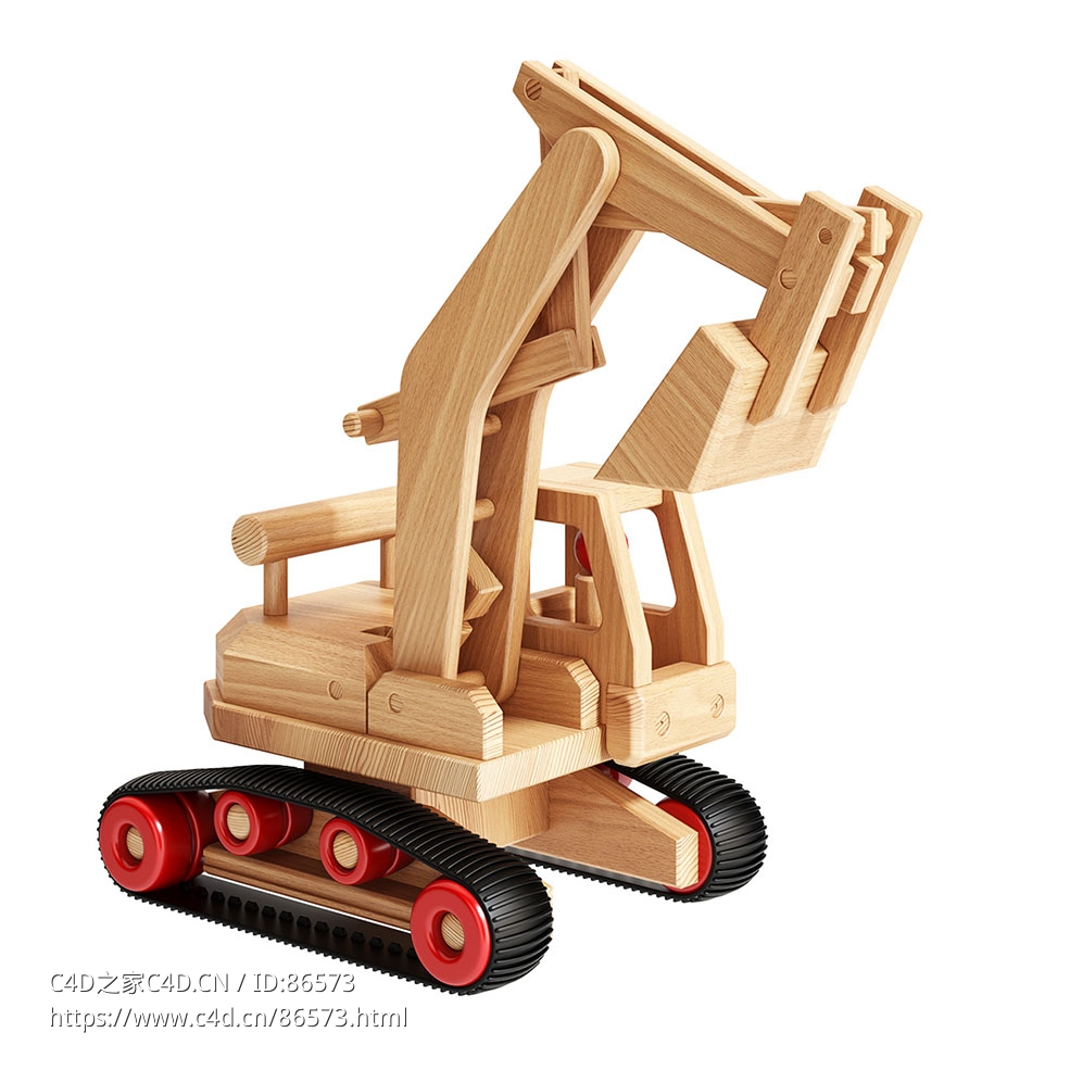 法格斯挖掘机玩具3D模型素材下载Fagus Excavator Toy by Fagus