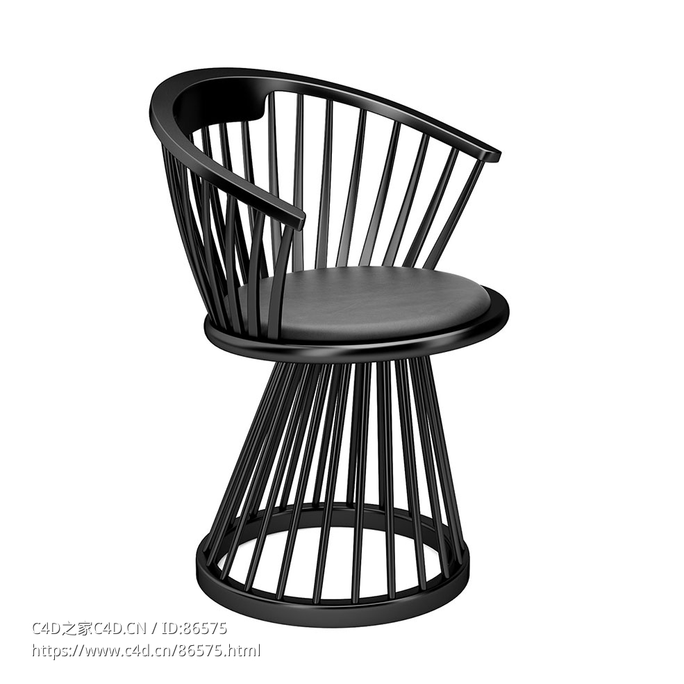 汤姆·迪克森扇形餐椅3D模型素材下载Fan Dining Chair by Tom Dixon