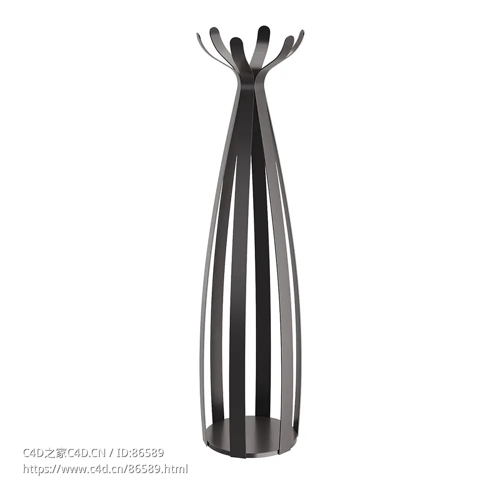 Ficus 金属衣帽架简约立式衣架3D模型素材下载Ficus Metal Coat Stand by Morica Desig