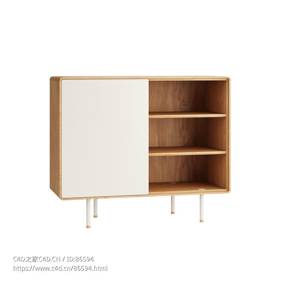 Fina 118厘米梳妆台卧室柜3D模型素材下载Fina Dresser 118 by Gazzda