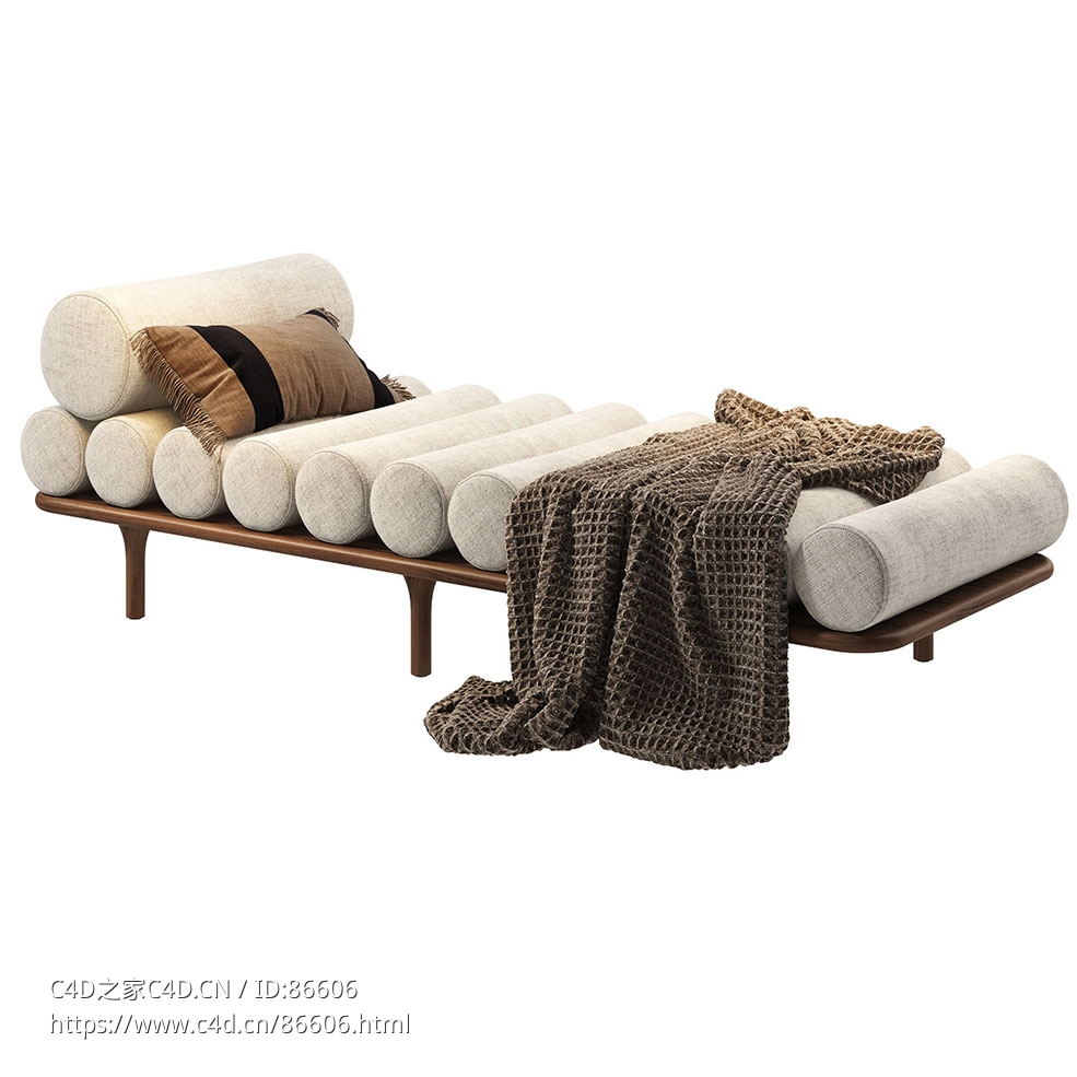 豪华午休躺椅OFIVC200高级休息床3D模型素材下载Five To Nine Day Bed OFIVC200 by Tac