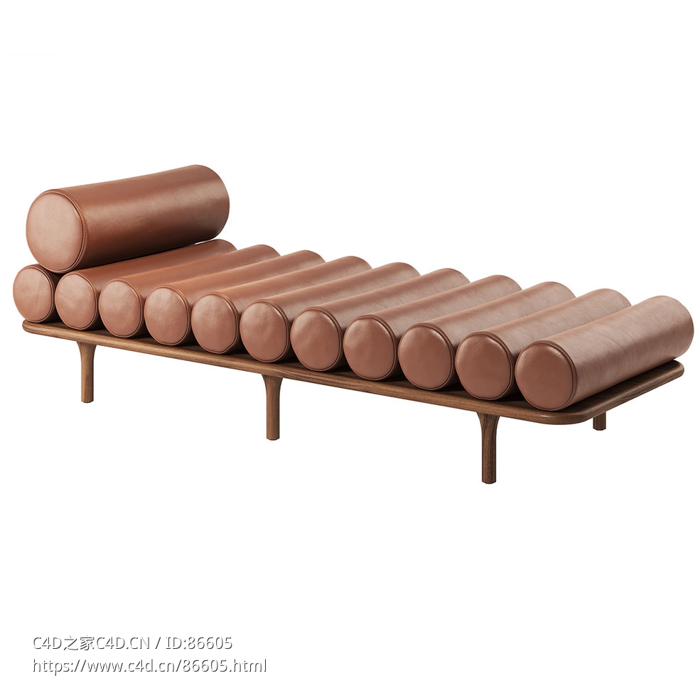 午休躺椅办公休息床3D模型素材下载Five To Nine Day Bed by Tacchini