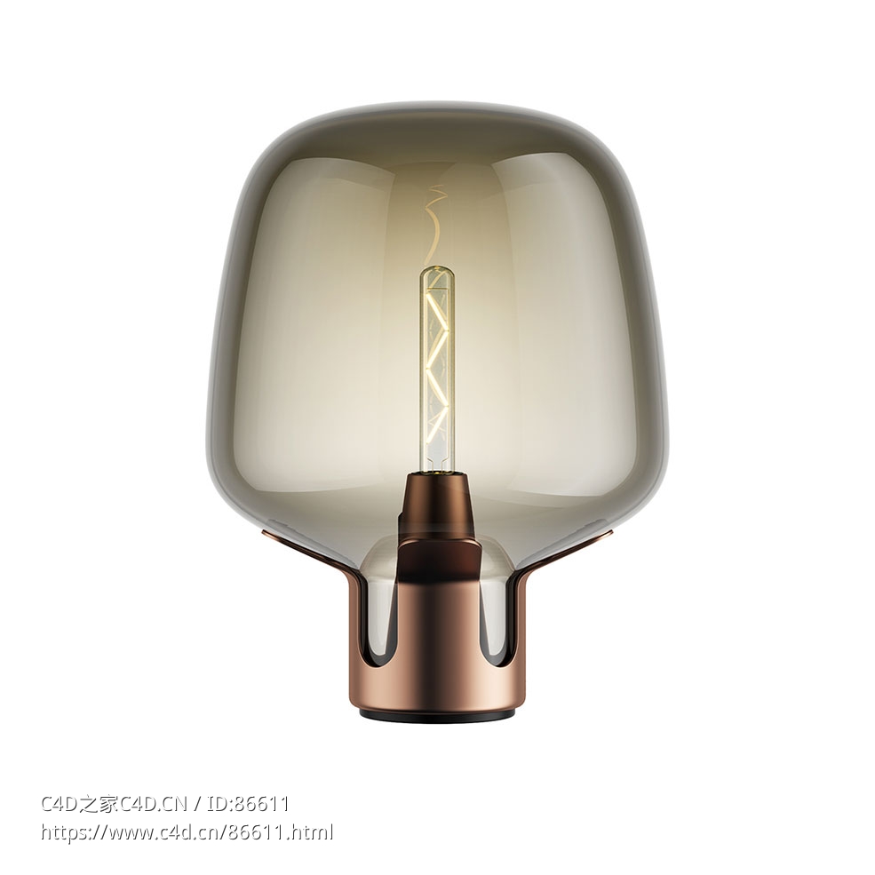 Flar 小号玻璃台灯装饰台灯3D模型素材下载Flar Blown Glass Table Lamp Small by Lode