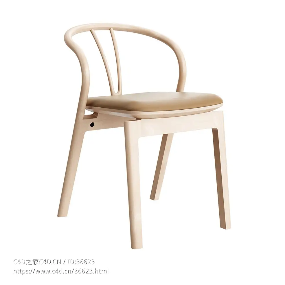 Flow 软包餐椅DM版舒适餐椅3D模型素材下载Flow Dining Chair DM Upholstered by L Erc