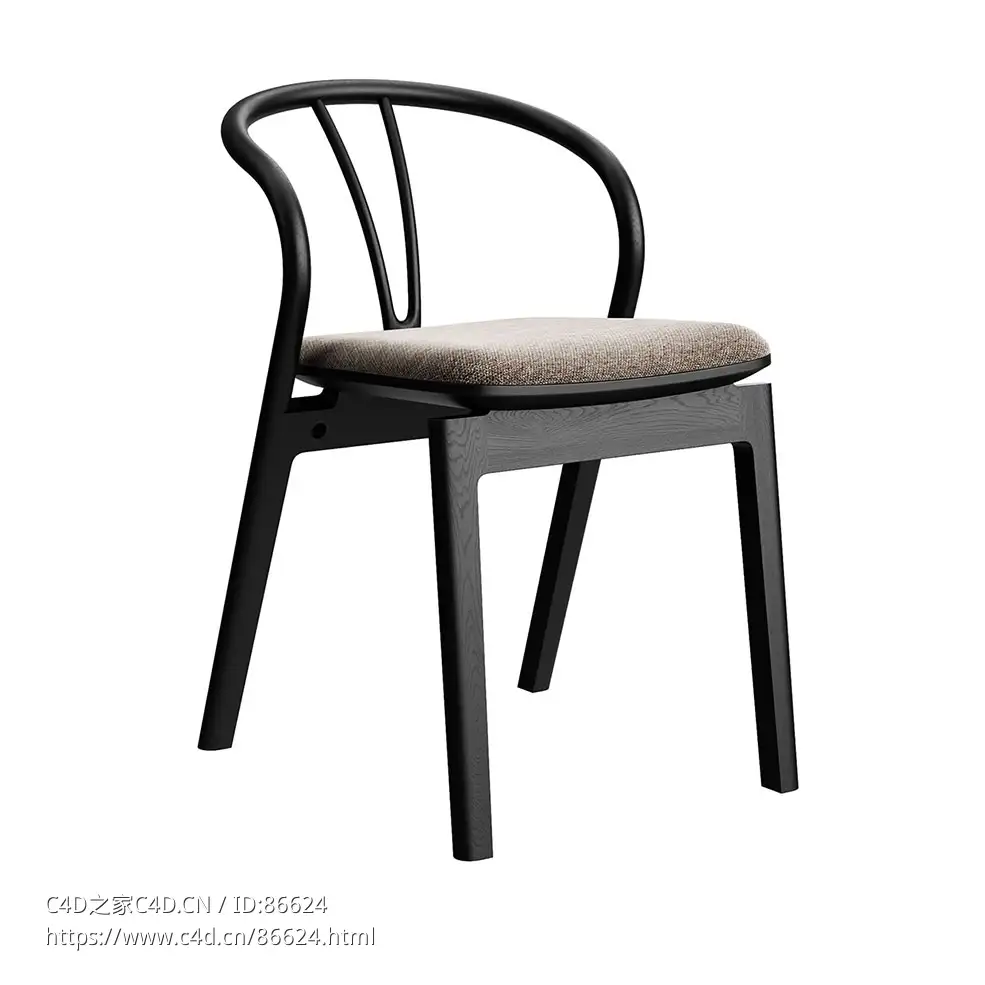 Flow 软包餐椅SB版舒适餐椅3D模型素材下载Flow Dining Chair SB Upholstered by L Erc