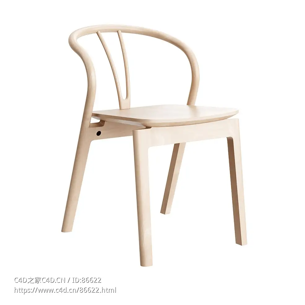 Flow 实木餐椅木质椅子3D模型素材下载Flow Dining Chair by L Ercolani